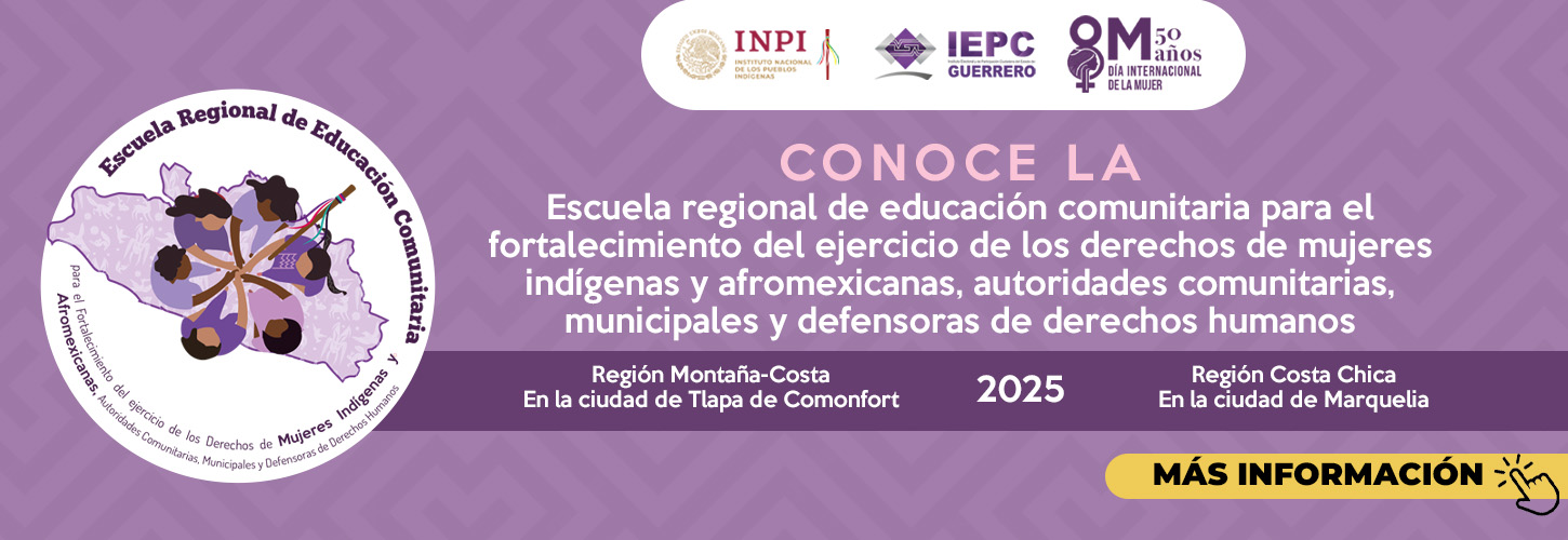 Banner Escuela Regional de Educación Comunitaria Mujeres Indígenas y Afromexicanas